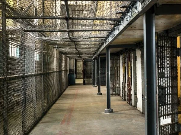 The hallway of Moundsville Penitentiary, one of the most haunted prisons in the US.