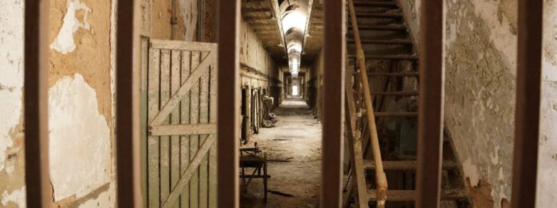 The ruins of an abandoned prison in the US.