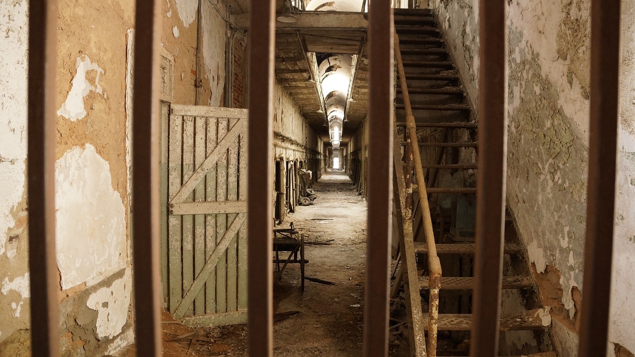 The ruins of an abandoned prison in the US.