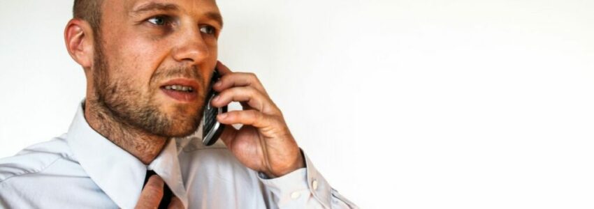 A man trying to make a hoax 911 call.