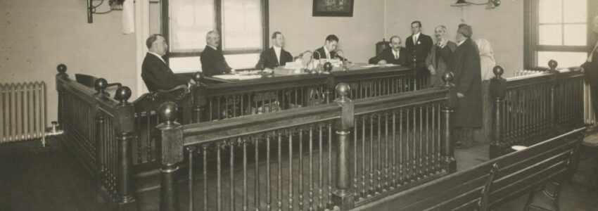 A common scene during criminal trials in 19th century USA.