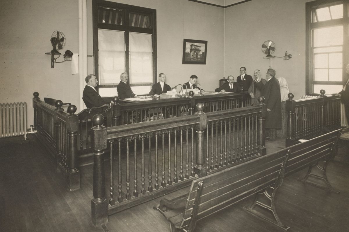 A common scene during criminal trials in 19th century USA.