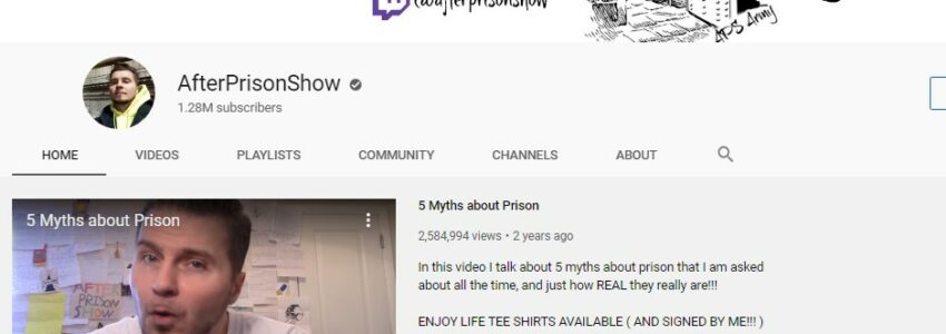 A screenshot of the AfterPrisonShow by Joe Guerrero on Youtube.