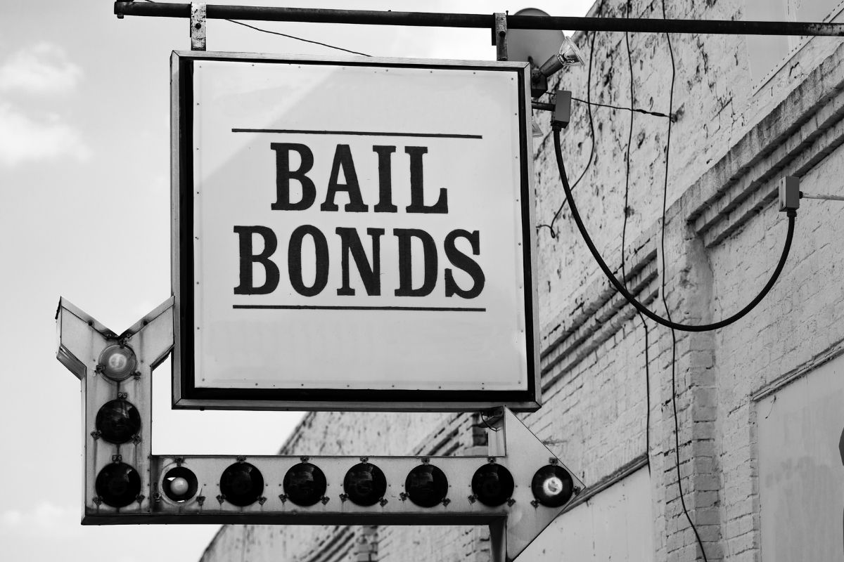 Written Bail Bonds inside the signboard