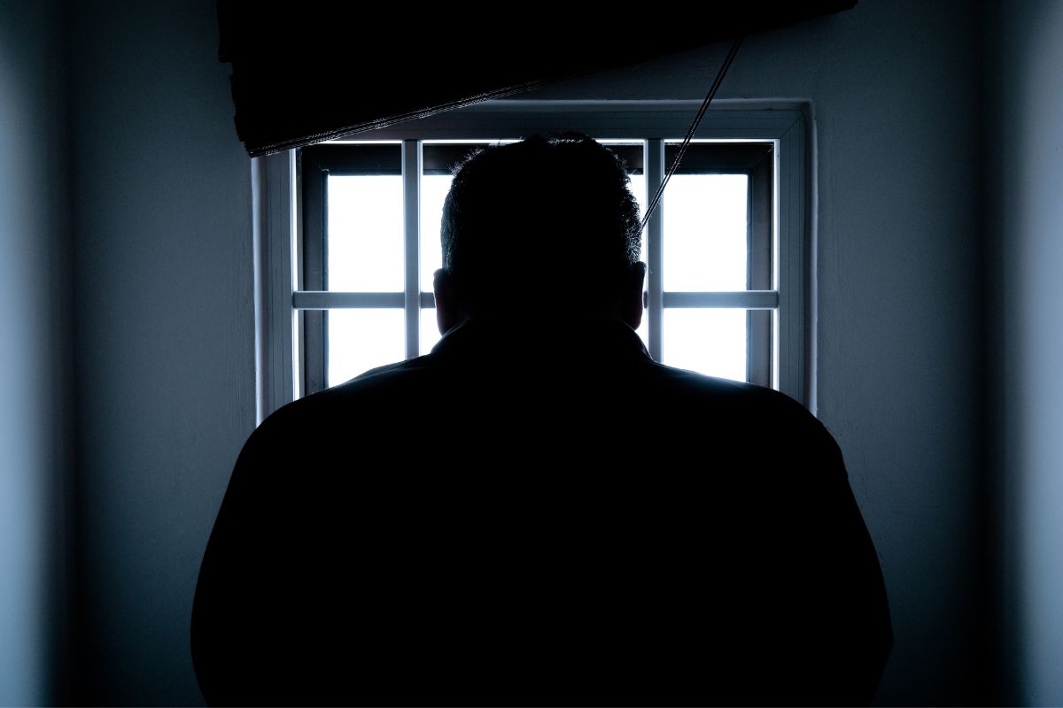 A back-view photo of one of the scariest prisoners.