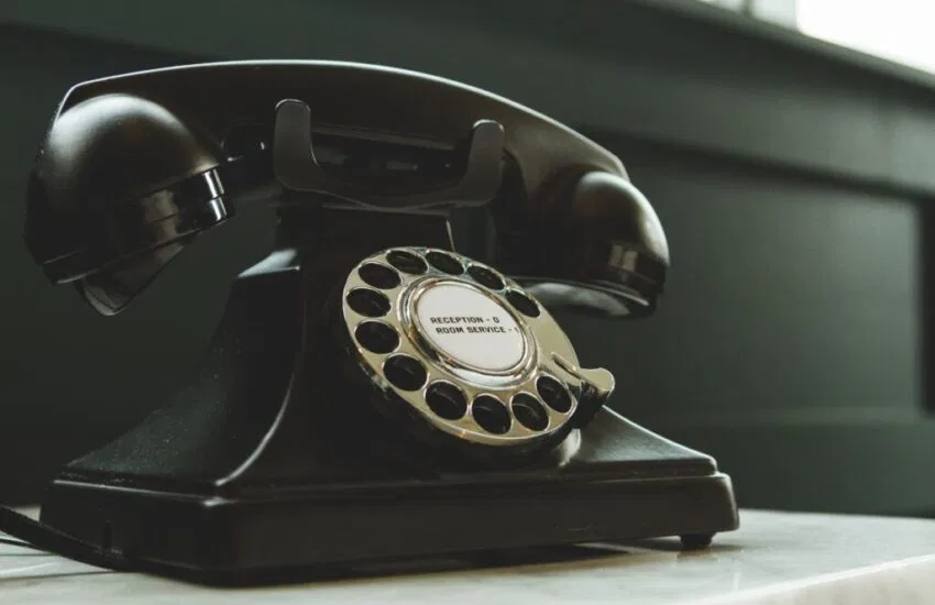 A phone from prison where inmates make a call.