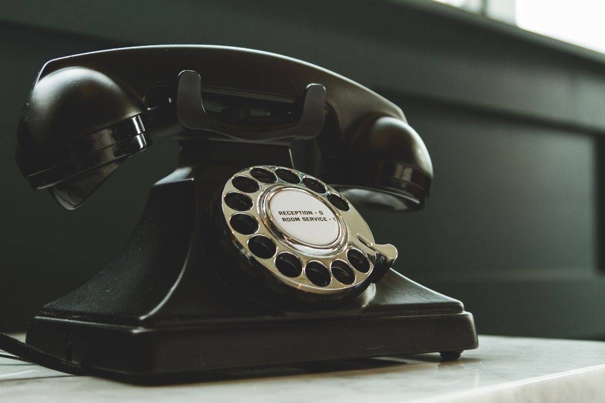 A phone from prison where inmates make a call.